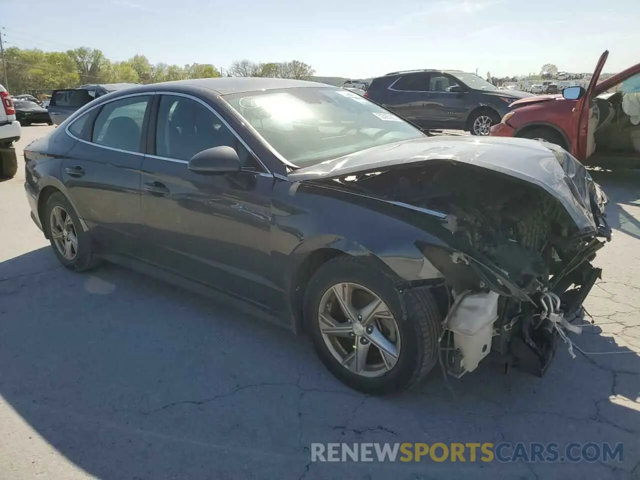4 fotografías del automóvil dañado 5NPEG4JA6MH125206 HYUNDAI SONATA 2021