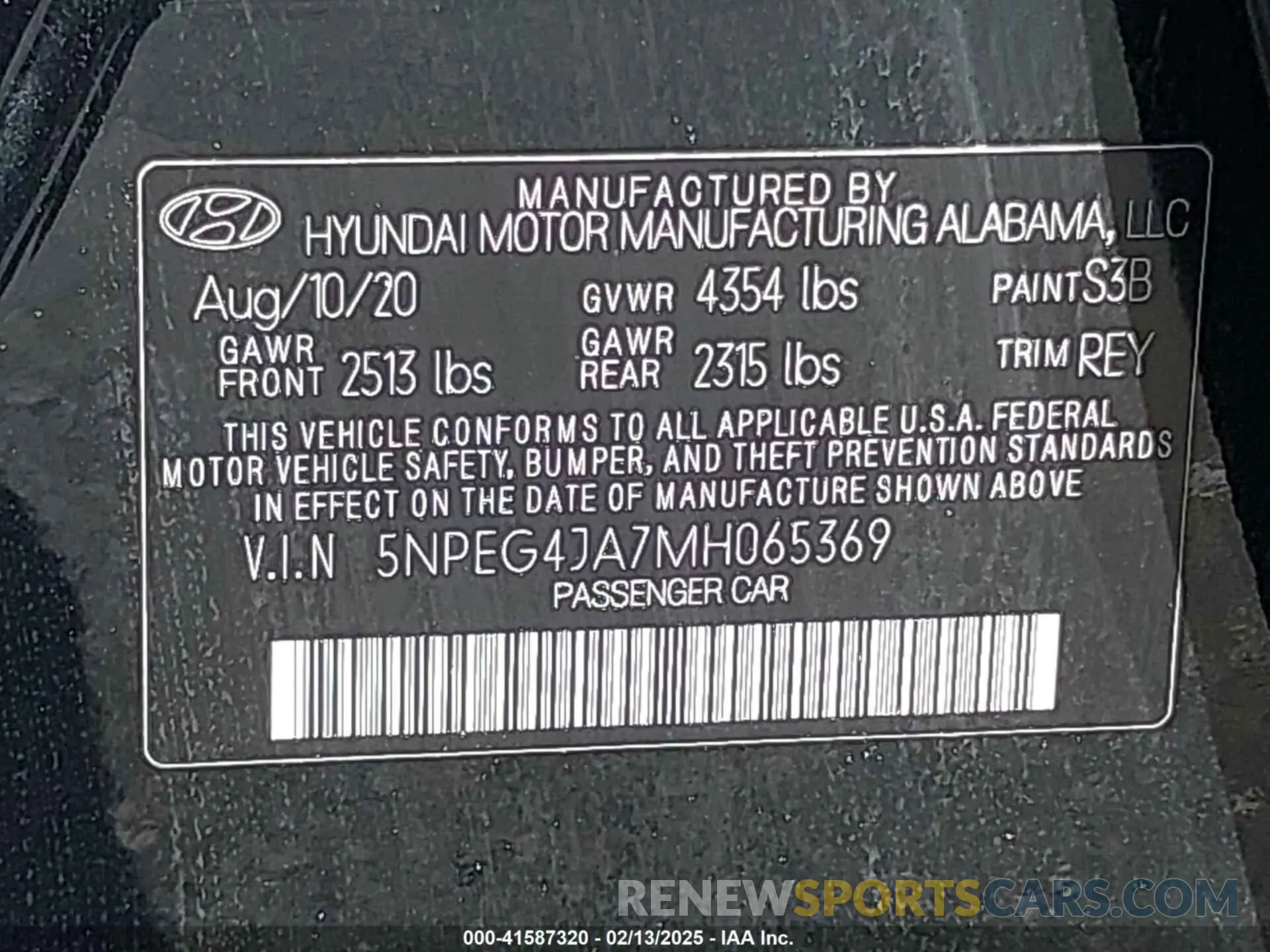 9 fotografías del automóvil dañado 5NPEG4JA7MH065369 HYUNDAI SONATA 2021