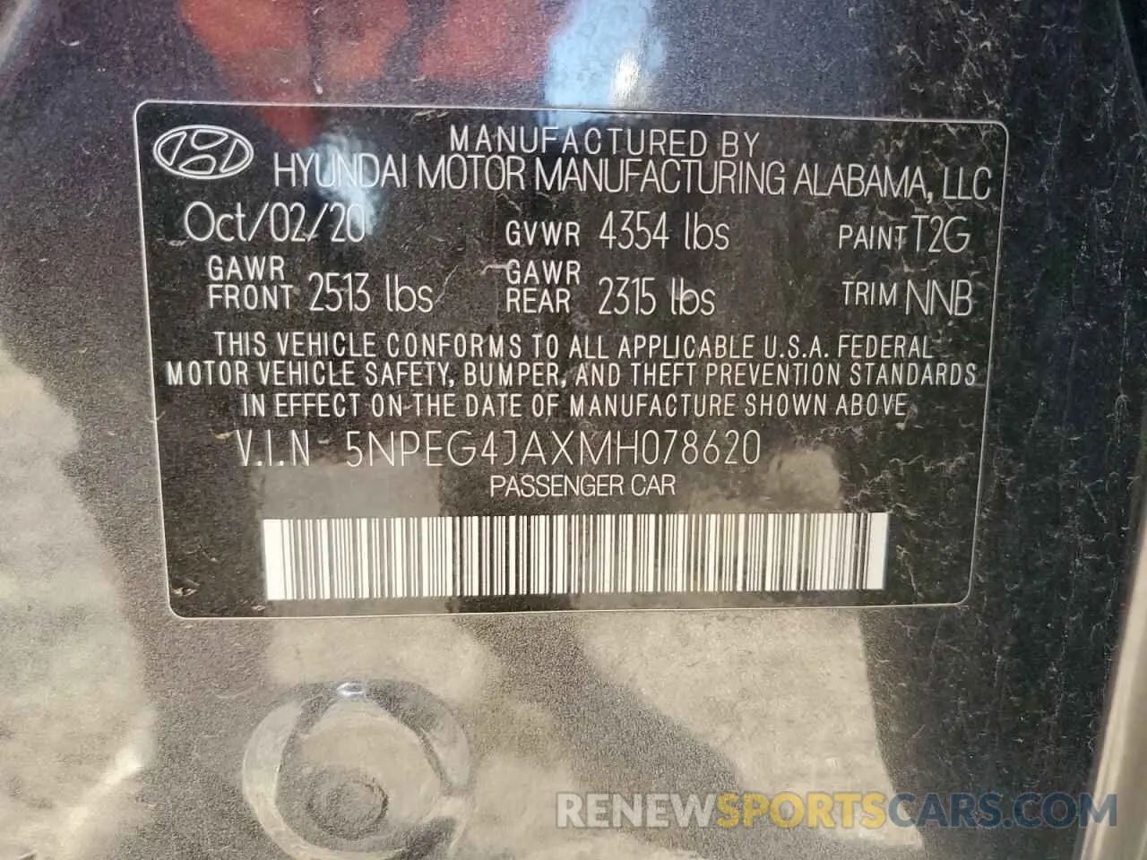 13 fotografías del automóvil dañado 5NPEG4JAXMH078620 HYUNDAI SONATA 2021