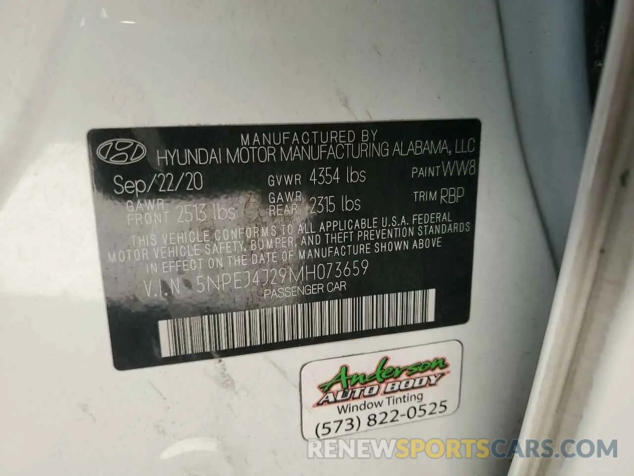 14 fotografías del automóvil dañado 5NPEJ4J29MH073659 HYUNDAI SONATA 2021