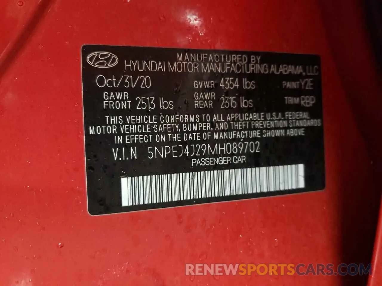 13 fotografías del automóvil dañado 5NPEJ4J29MH089702 HYUNDAI SONATA 2021