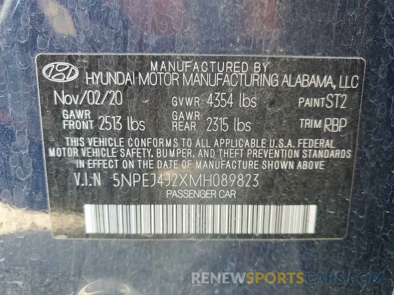 14 fotografías del automóvil dañado 5NPEJ4J2XMH089823 HYUNDAI SONATA 2021