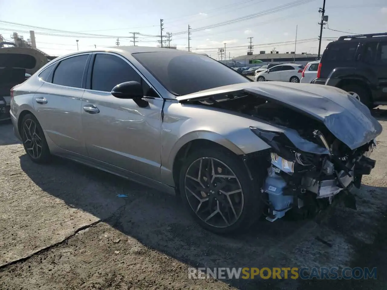 4 fotografías del automóvil dañado 5NPEK4JC3MH130508 HYUNDAI SONATA 2021