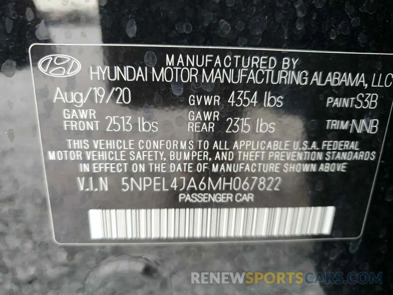 14 fotografías del automóvil dañado 5NPEL4JA6MH067822 HYUNDAI SONATA 2021