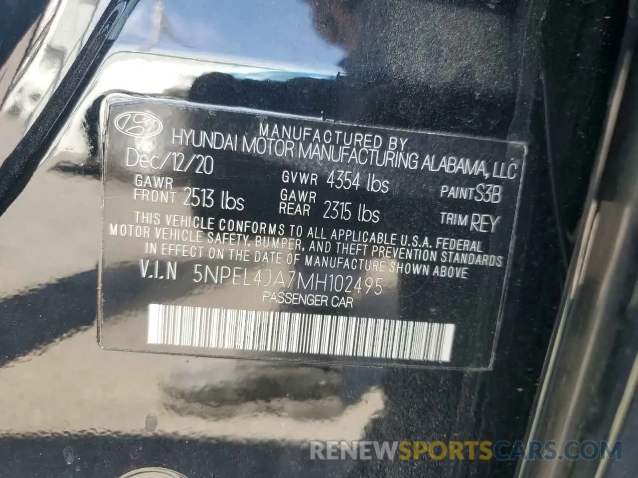 13 fotografías del automóvil dañado 5NPEL4JA7MH102495 HYUNDAI SONATA 2021