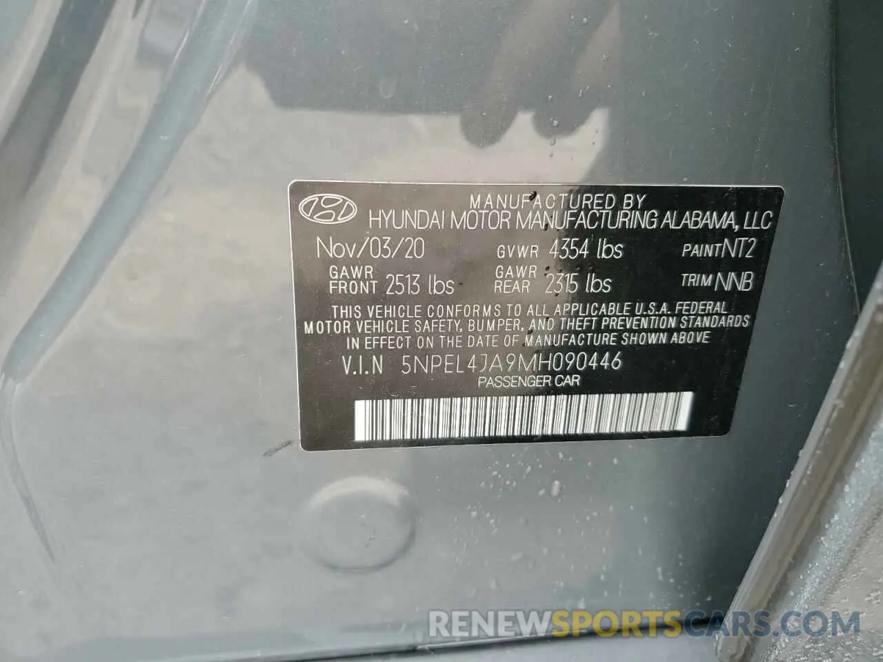13 fotografías del automóvil dañado 5NPEL4JA9MH090446 HYUNDAI SONATA 2021