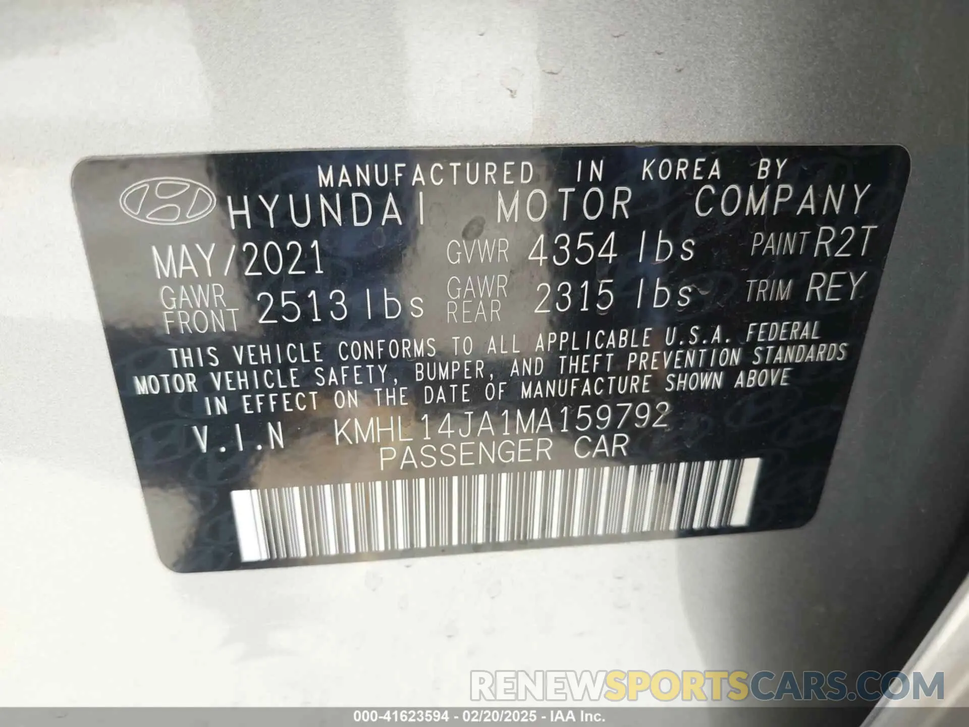 9 fotografías del automóvil dañado KMHL14JA1MA159792 HYUNDAI SONATA 2021