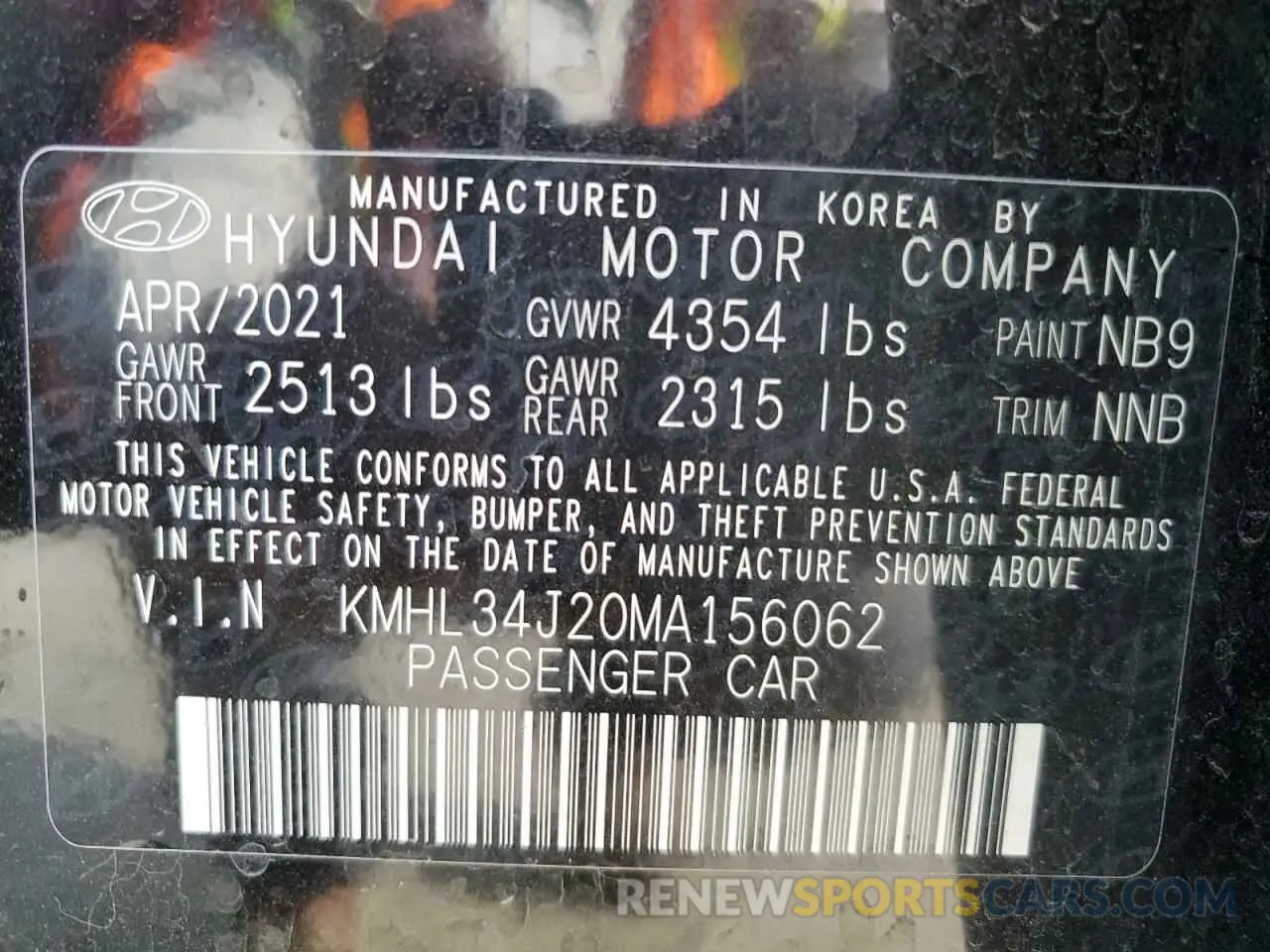 14 fotografías del automóvil dañado KMHL34J20MA156062 HYUNDAI SONATA 2021