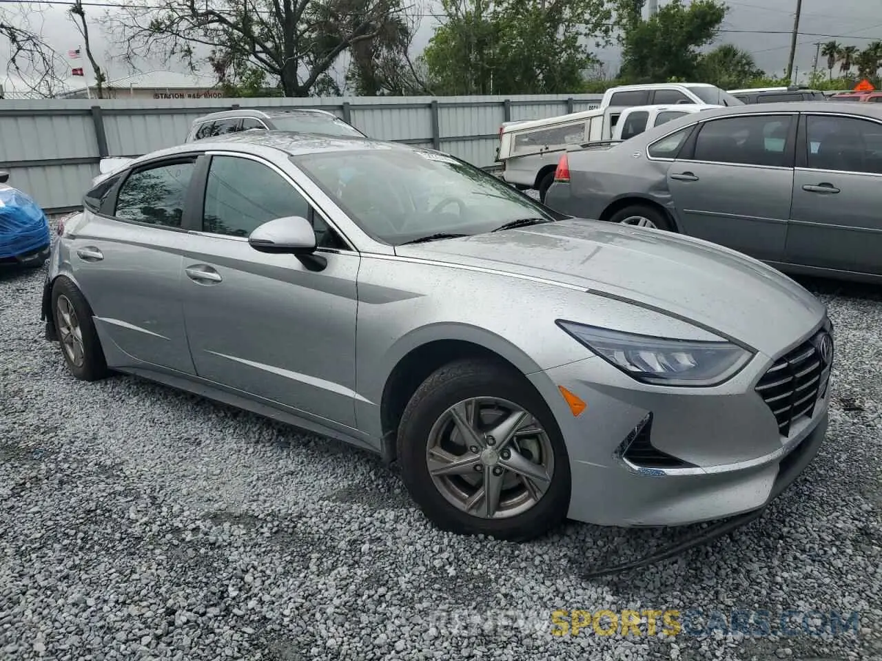 4 fotografías del automóvil dañado 5NPEG4JA2NH150380 HYUNDAI SONATA 2022