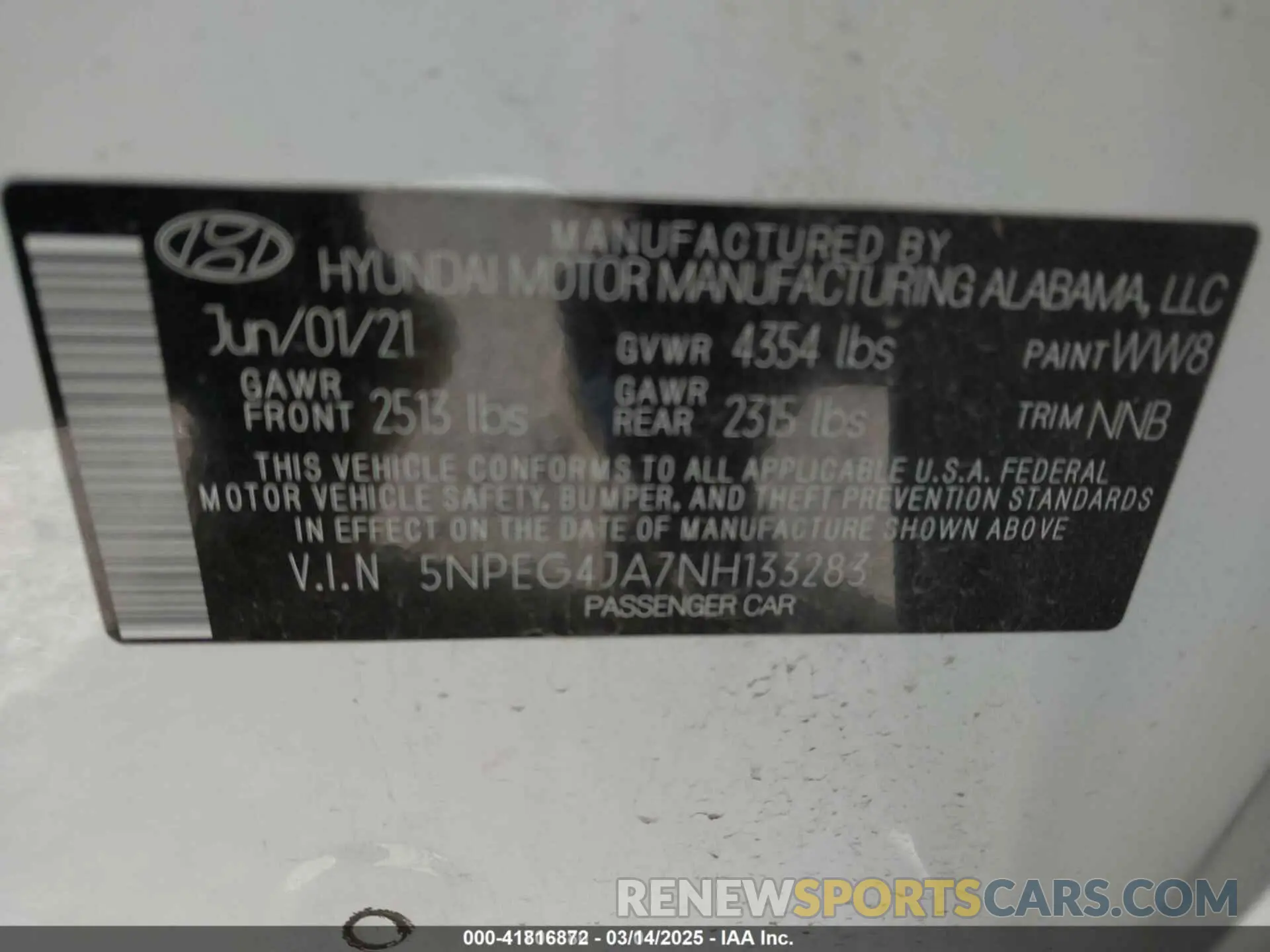 9 fotografías del automóvil dañado 5NPEG4JA7NH133283 HYUNDAI SONATA 2022