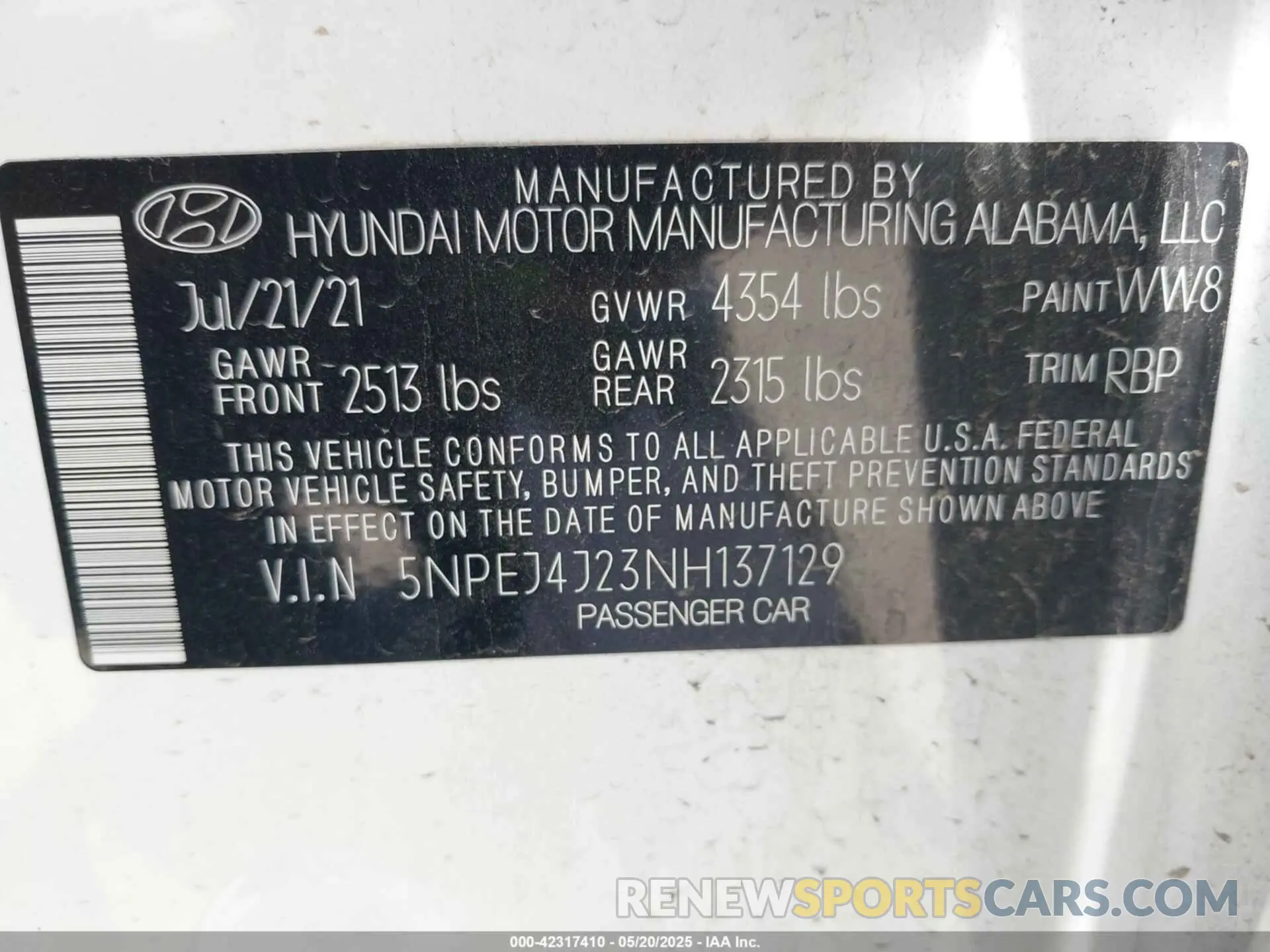 9 fotografías del automóvil dañado 5NPEJ4J23NH137129 HYUNDAI SONATA 2022