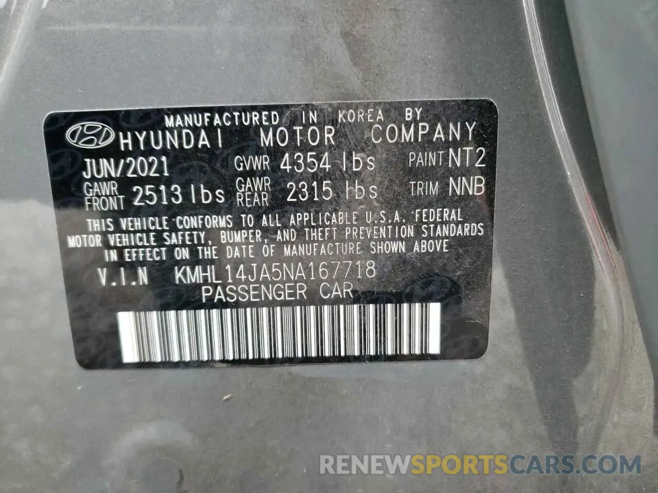 12 fotografías del automóvil dañado KMHL14JA5NA167718 HYUNDAI SONATA 2022