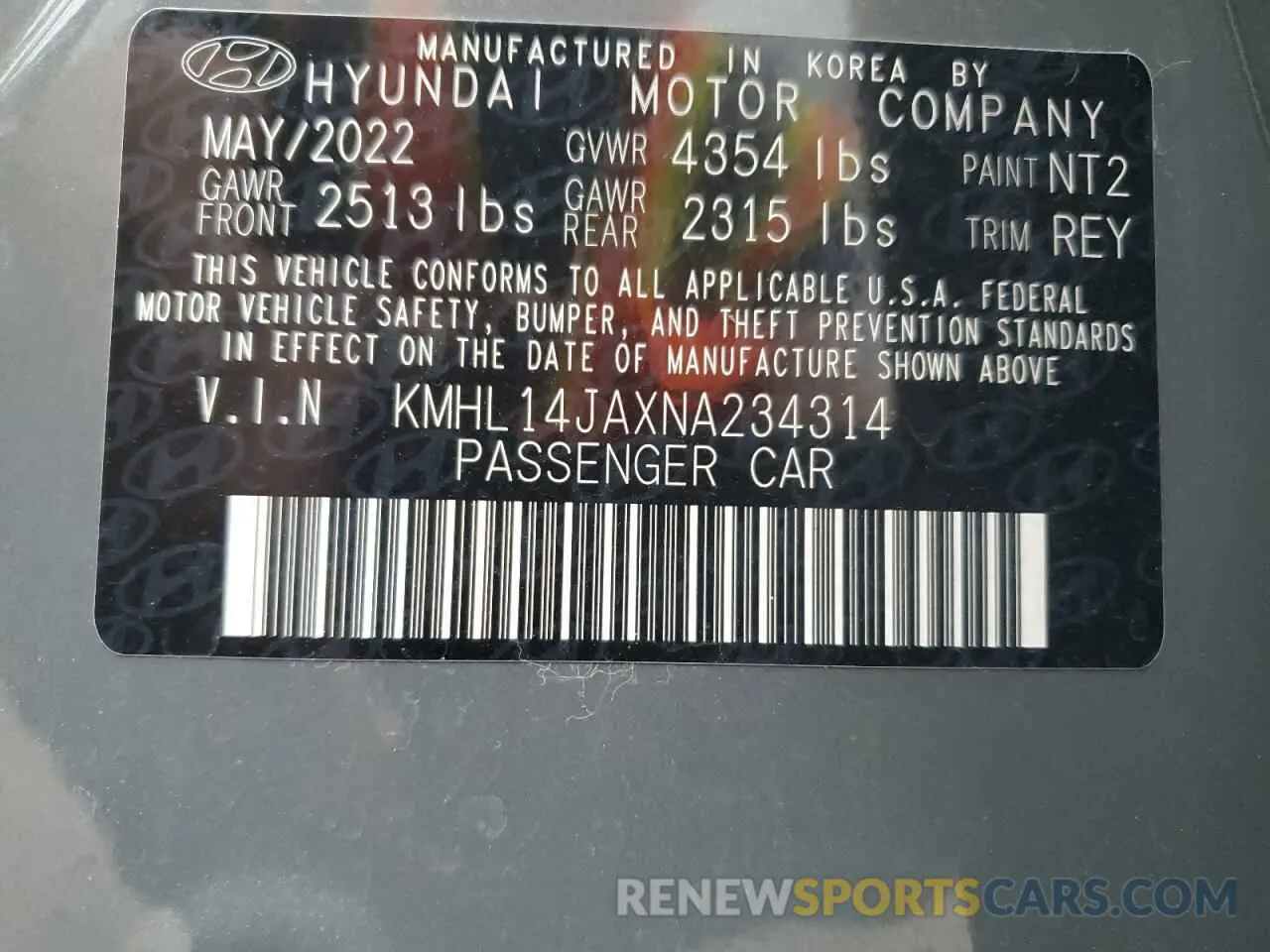 12 fotografías del automóvil dañado KMHL14JAXNA234314 HYUNDAI SONATA 2022