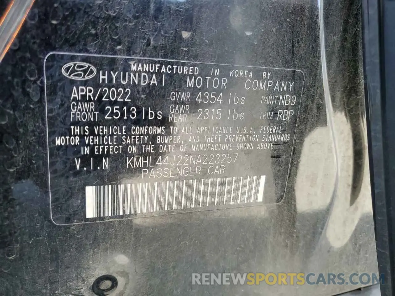 13 fotografías del automóvil dañado KMHL44J22NA223257 HYUNDAI SONATA 2022