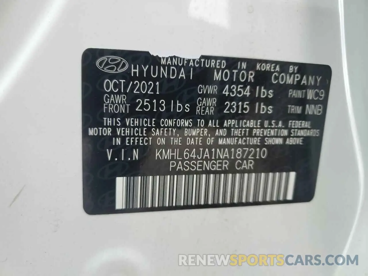 13 fotografías del automóvil dañado KMHL64JA1NA187210 HYUNDAI SONATA 2022