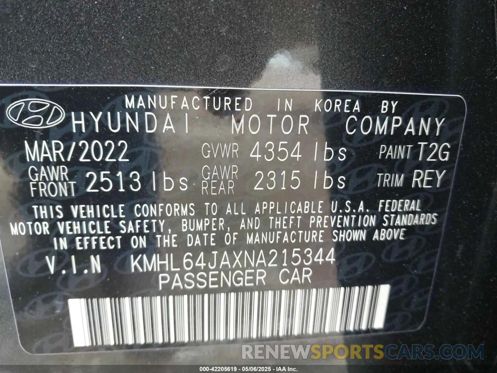 9 fotografías del automóvil dañado KMHL64JAXNA215344 HYUNDAI SONATA 2022