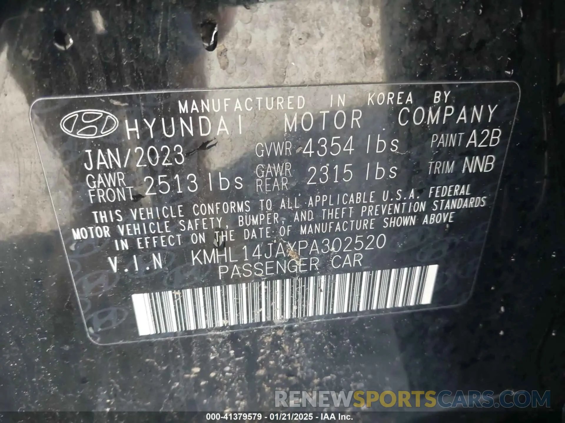 9 fotografías del automóvil dañado KMHL14JAXPA302520 HYUNDAI SONATA 2023