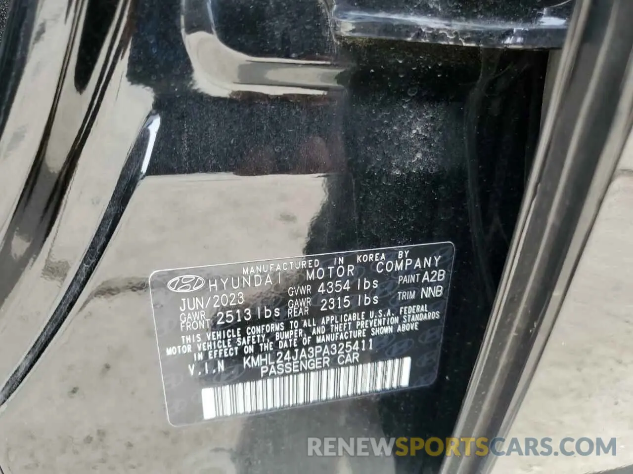 12 fotografías del automóvil dañado KMHL24JA3PA325411 HYUNDAI SONATA 2023