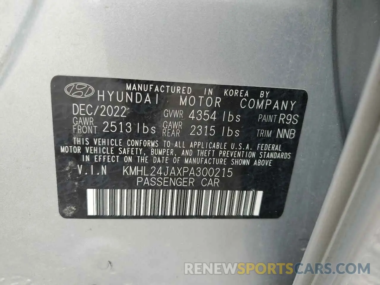 12 fotografías del automóvil dañado KMHL24JAXPA300215 HYUNDAI SONATA 2023