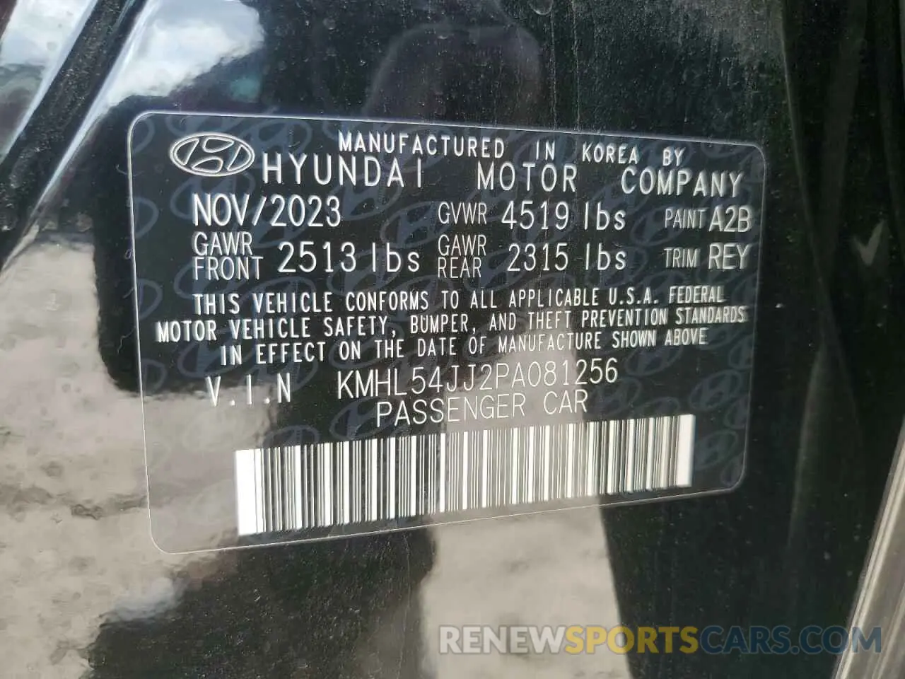 13 fotografías del automóvil dañado KMHL54JJ2PA081256 HYUNDAI SONATA 2023