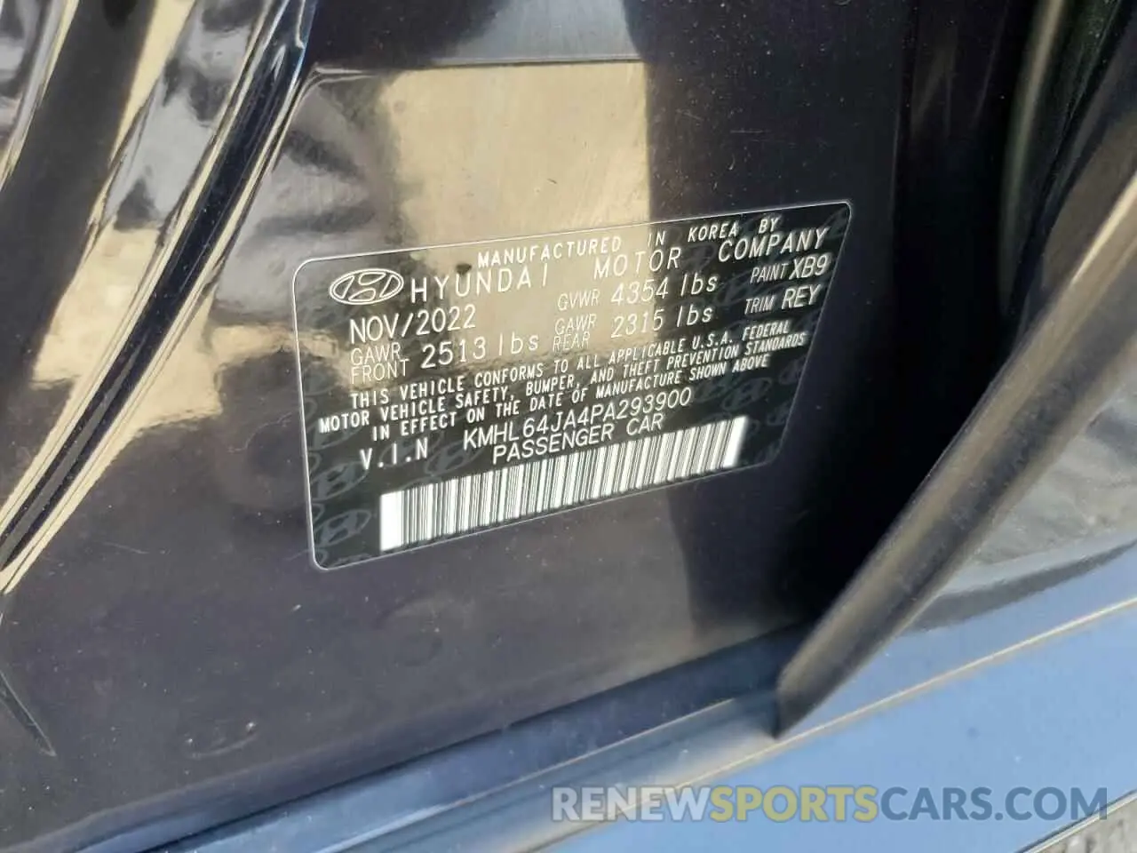 12 fotografías del automóvil dañado KMHL64JA4PA293900 HYUNDAI SONATA 2023
