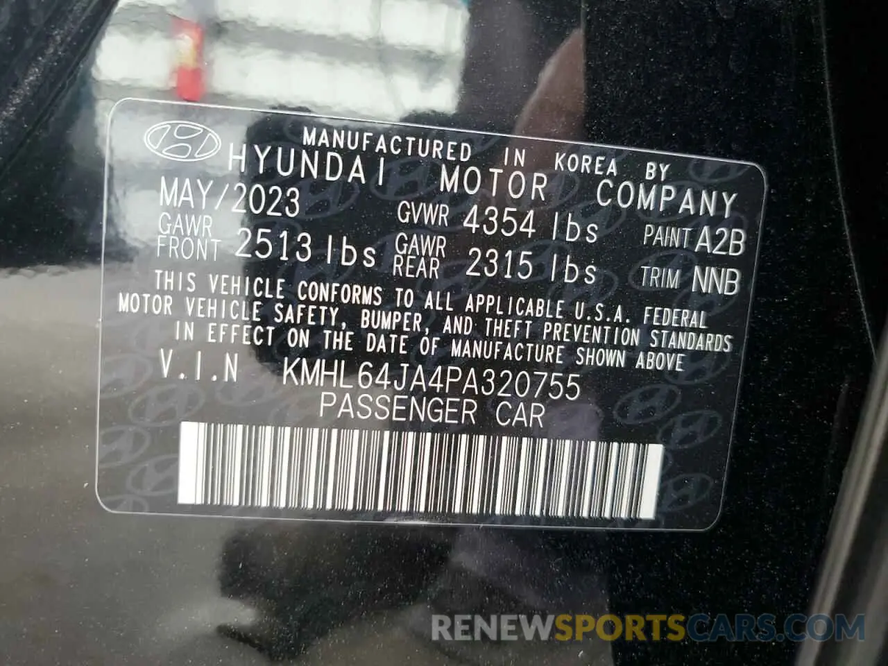 14 fotografías del automóvil dañado KMHL64JA4PA320755 HYUNDAI SONATA 2023