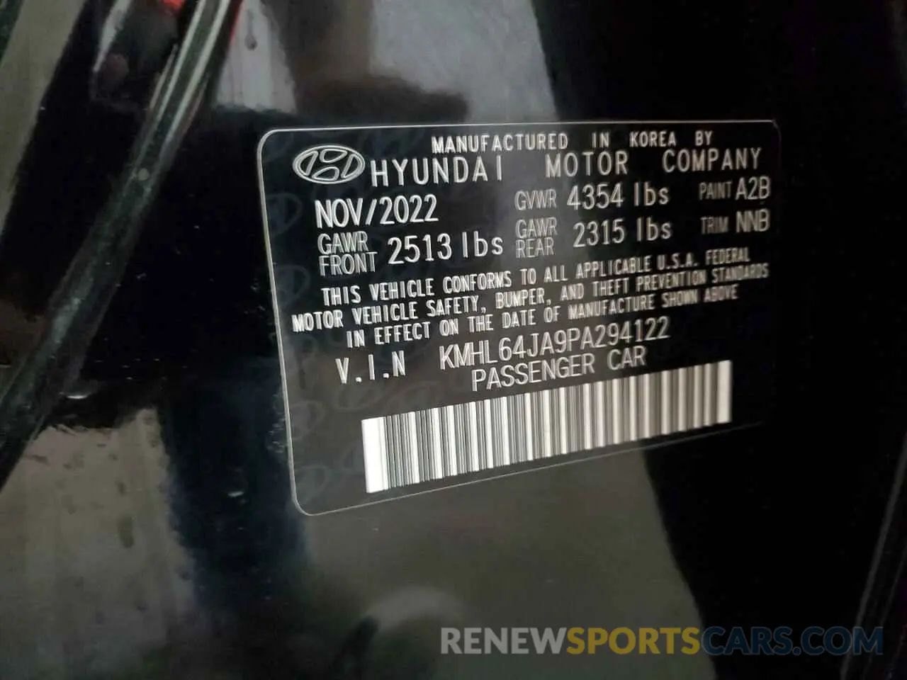 13 fotografías del automóvil dañado KMHL64JA9PA294122 HYUNDAI SONATA 2023