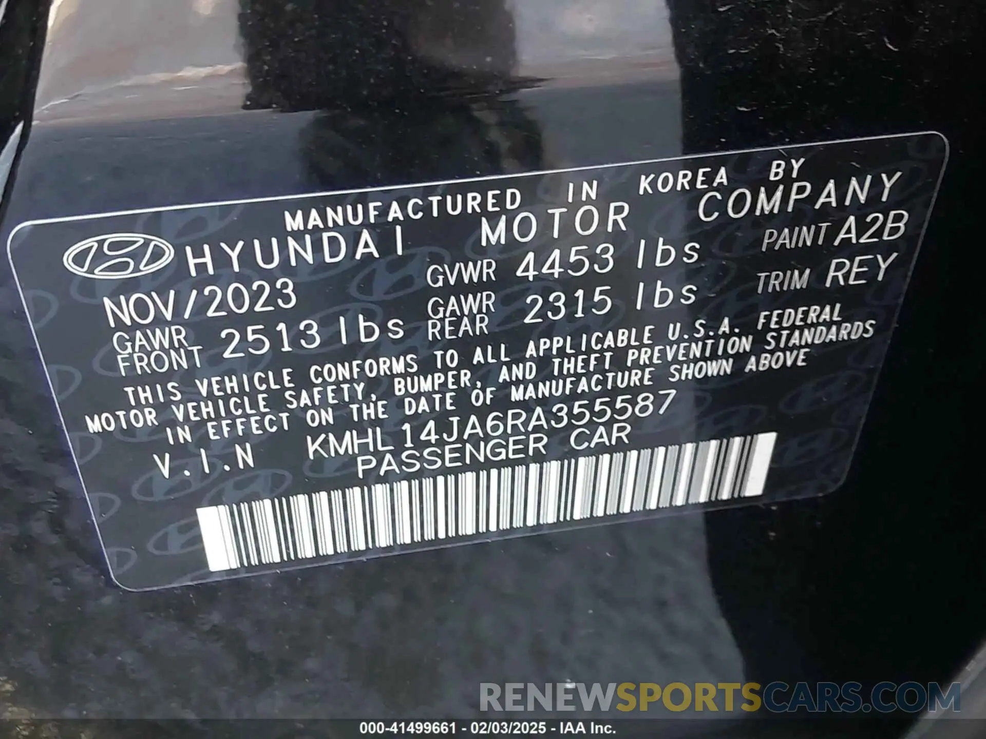 9 fotografías del automóvil dañado KMHL14JA6RA355587 HYUNDAI SONATA 2024