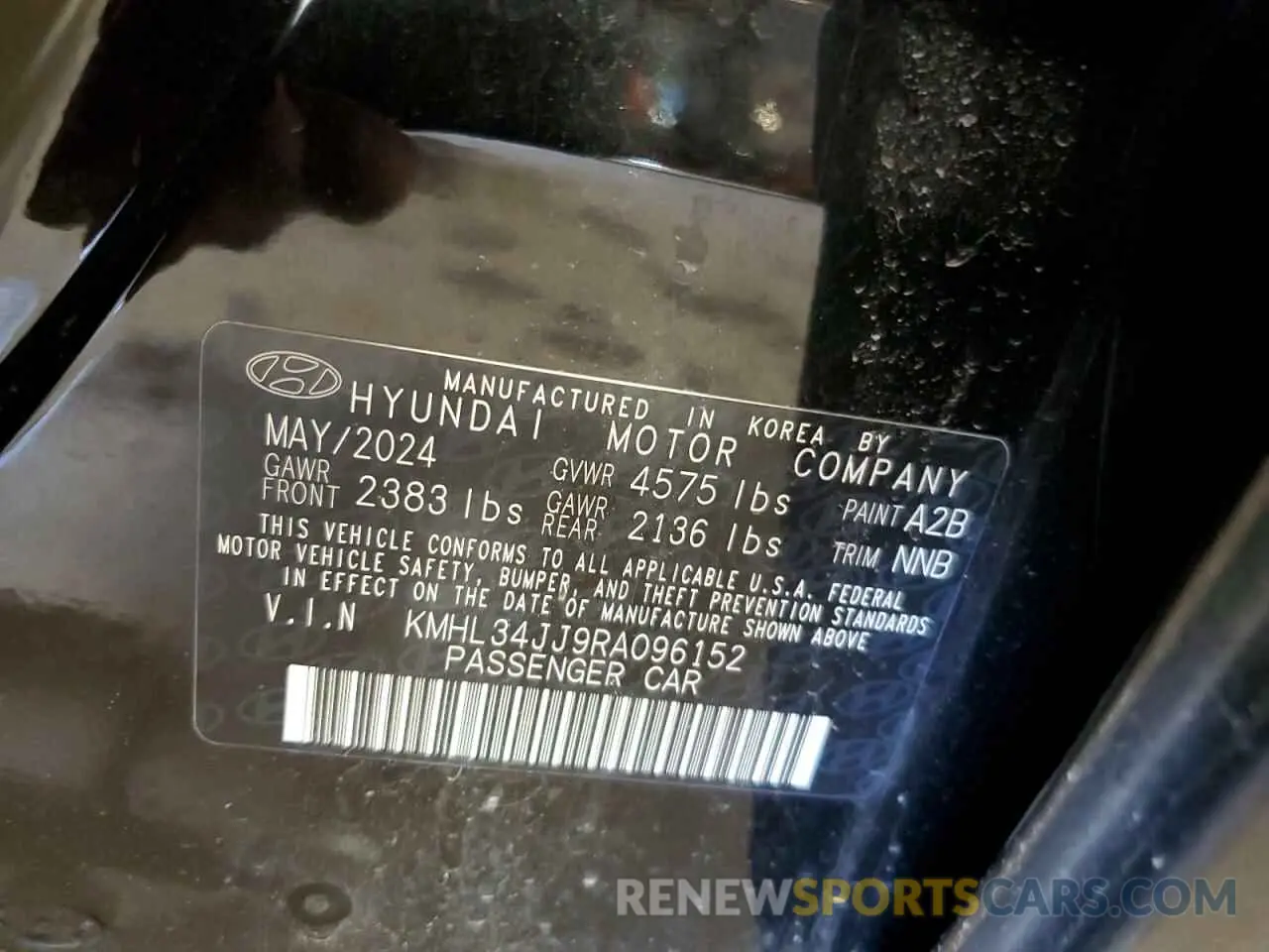 13 fotografías del automóvil dañado KMHL34JJ9RA096152 HYUNDAI SONATA 2024