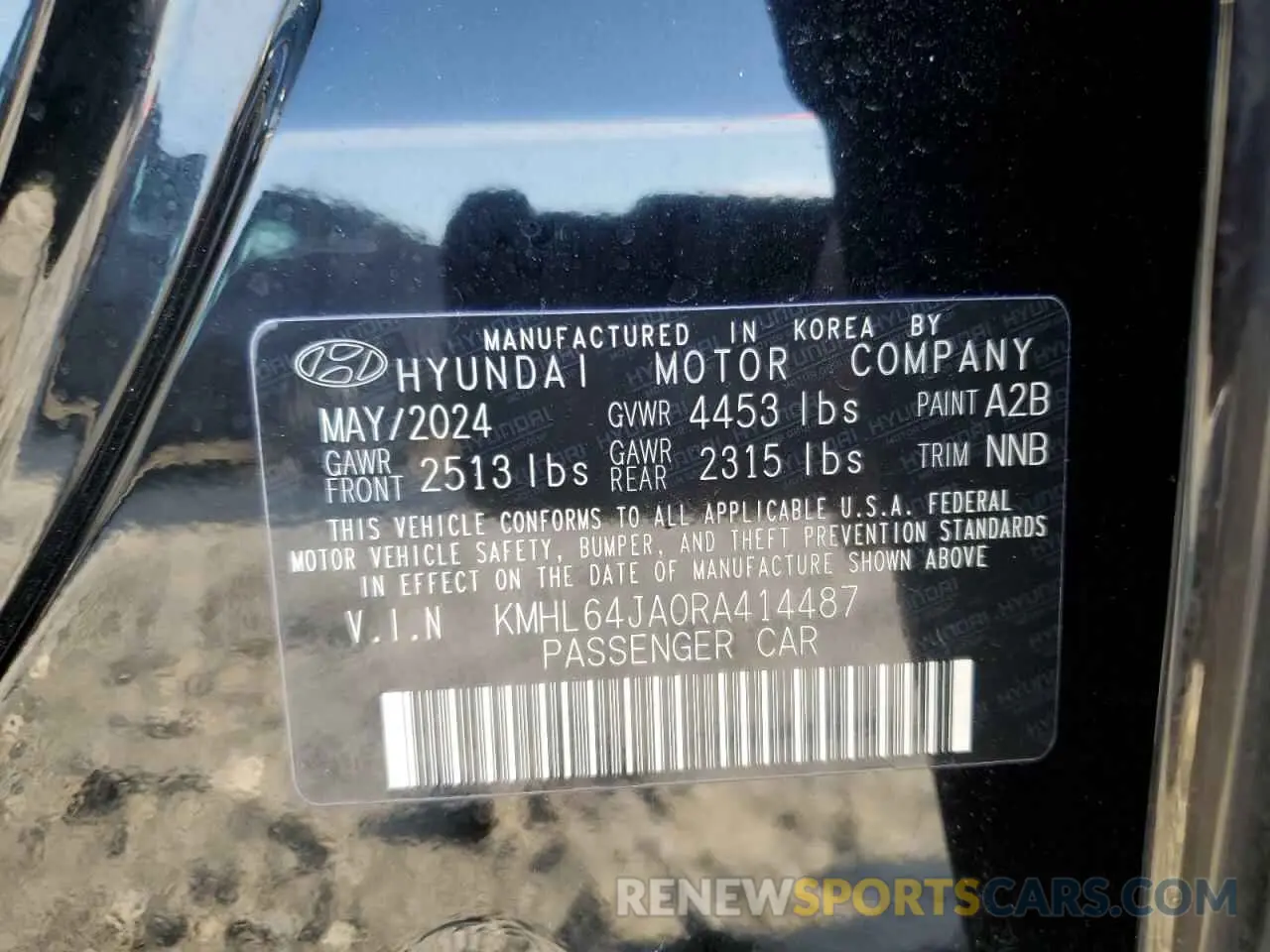 12 fotografías del automóvil dañado KMHL64JA0RA414487 HYUNDAI SONATA 2024