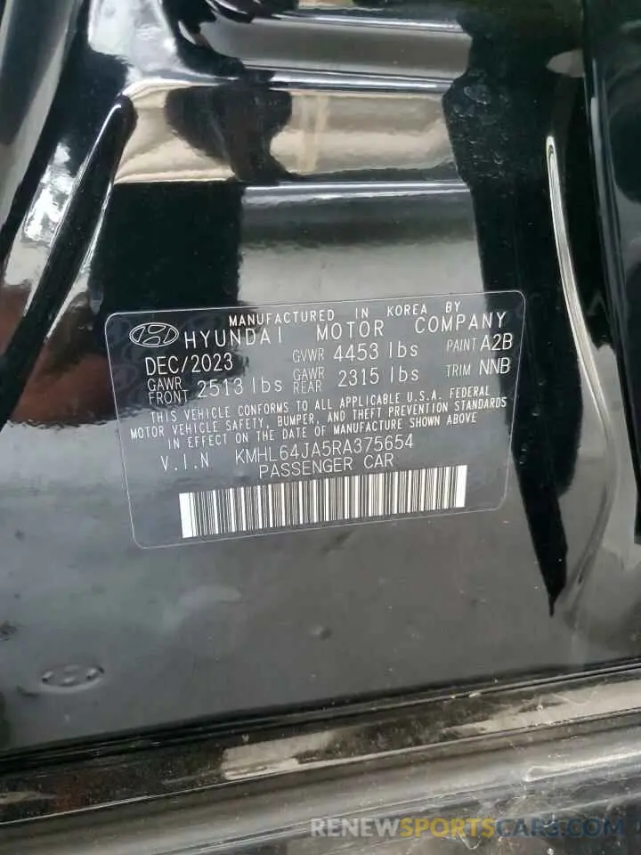 13 fotografías del automóvil dañado KMHL64JA5RA375654 HYUNDAI SONATA 2024