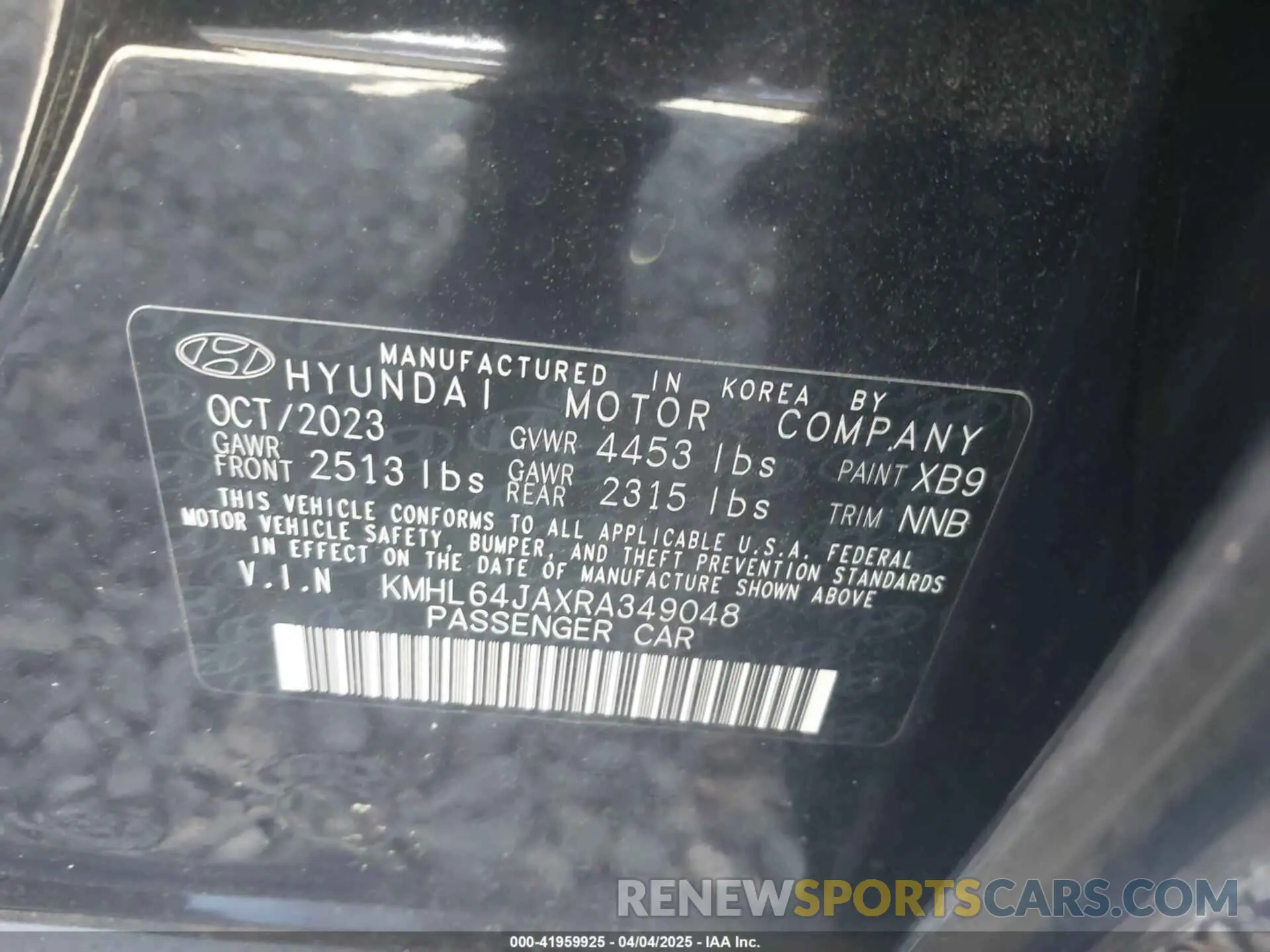 9 fotografías del automóvil dañado KMHL64JAXRA349048 HYUNDAI SONATA 2024