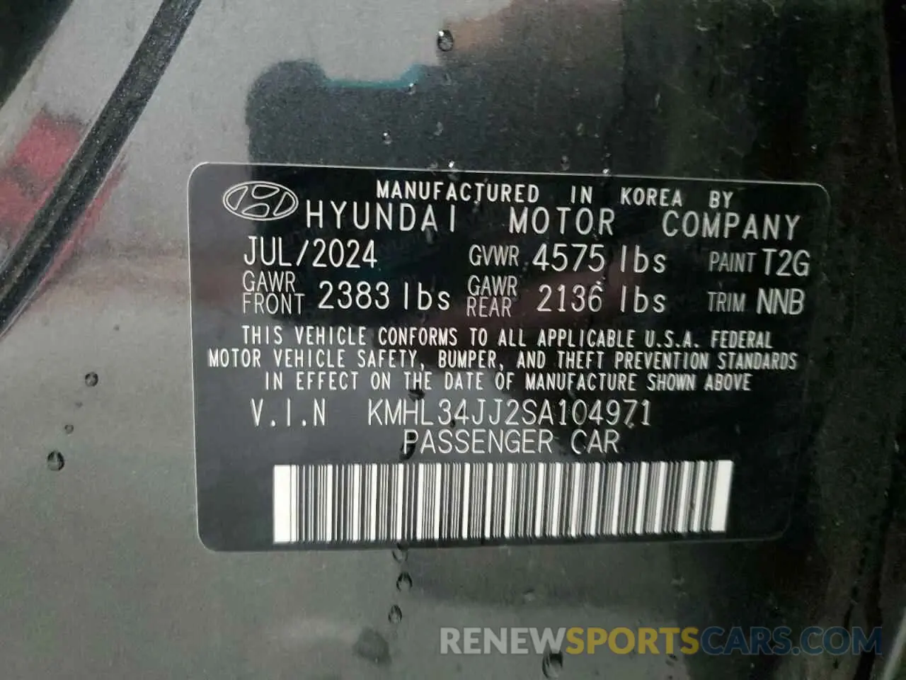 13 fotografías del automóvil dañado KMHL34JJ2SA104971 HYUNDAI SONATA 2025