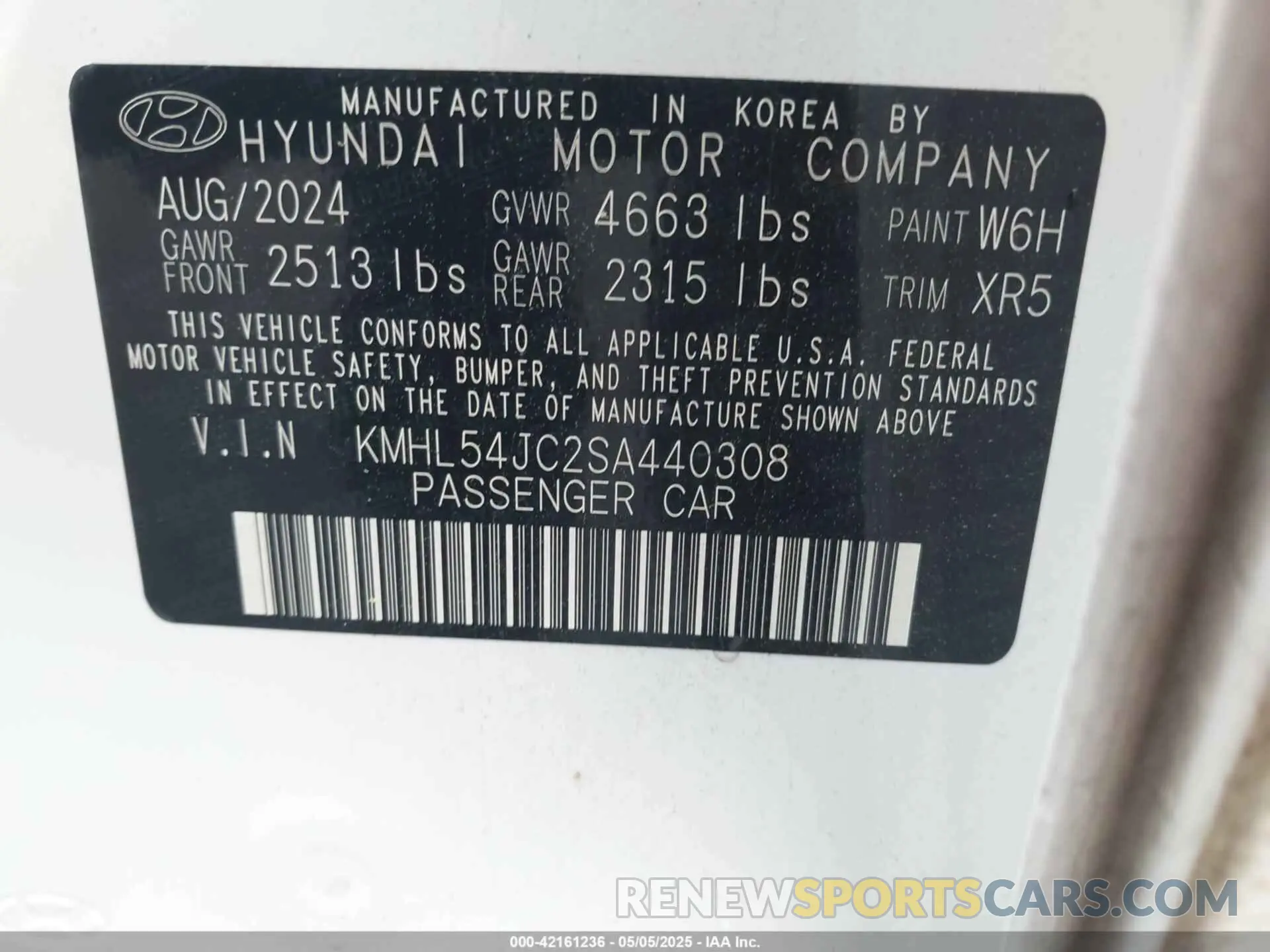 9 fotografías del automóvil dañado KMHL54JC2SA440308 HYUNDAI SONATA 2025