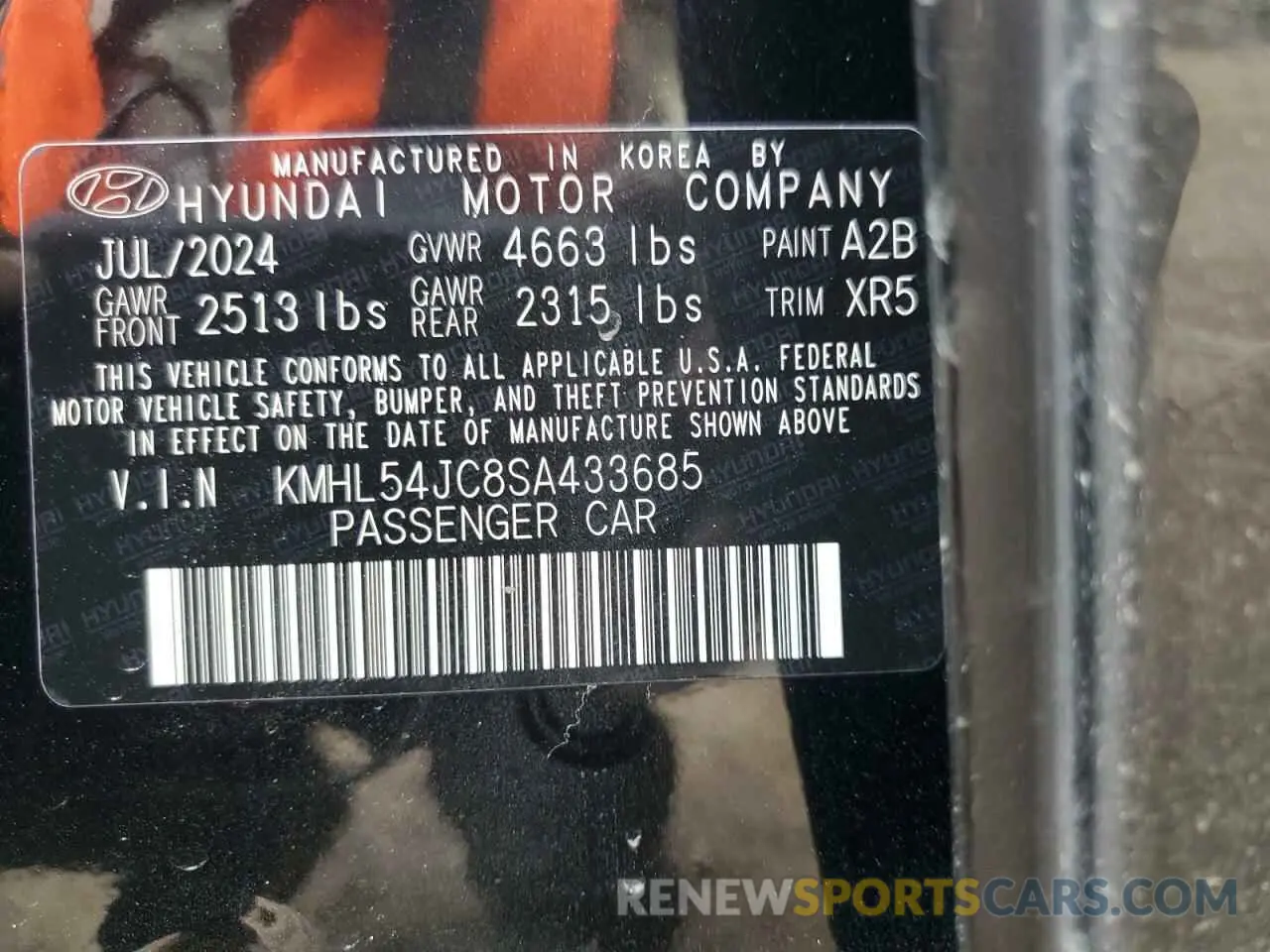 12 fotografías del automóvil dañado KMHL54JC8SA433685 HYUNDAI SONATA 2025