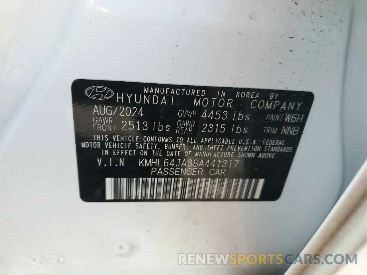 12 fotografías del automóvil dañado KMHL64JA3SA441317 HYUNDAI SONATA 2025