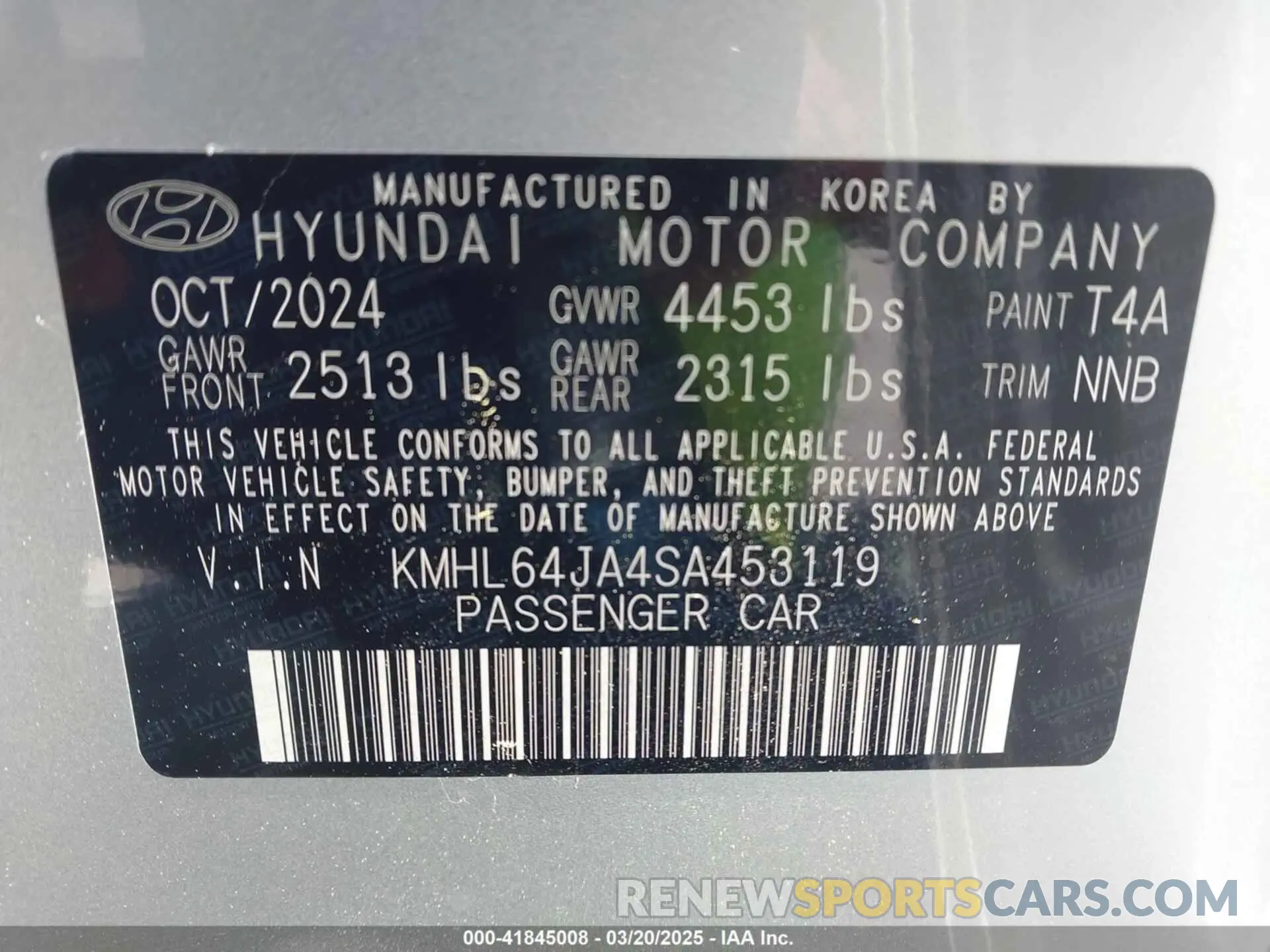 9 fotografías del automóvil dañado KMHL64JA4SA453119 HYUNDAI SONATA 2025
