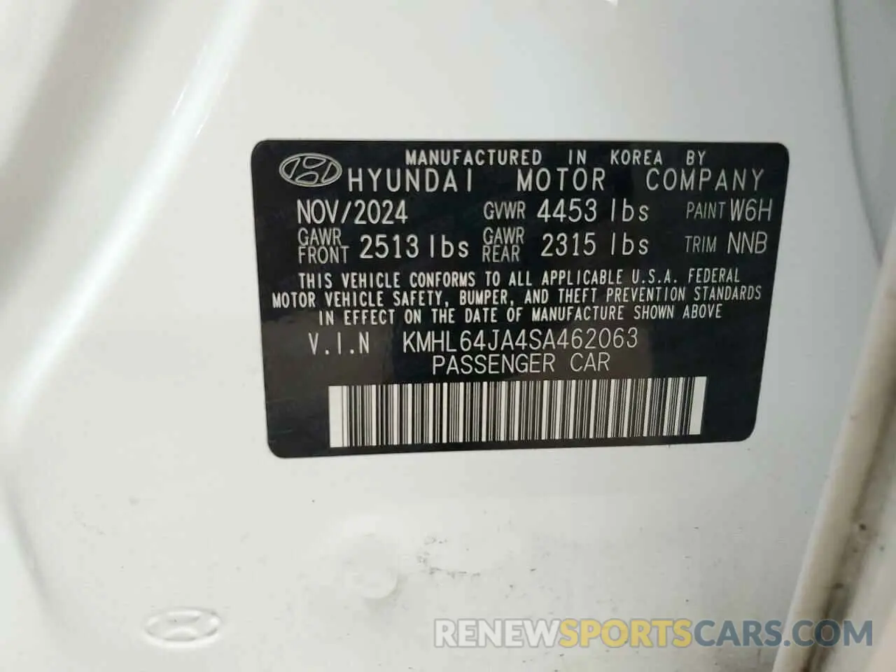 12 fotografías del automóvil dañado KMHL64JA4SA462063 HYUNDAI SONATA 2025