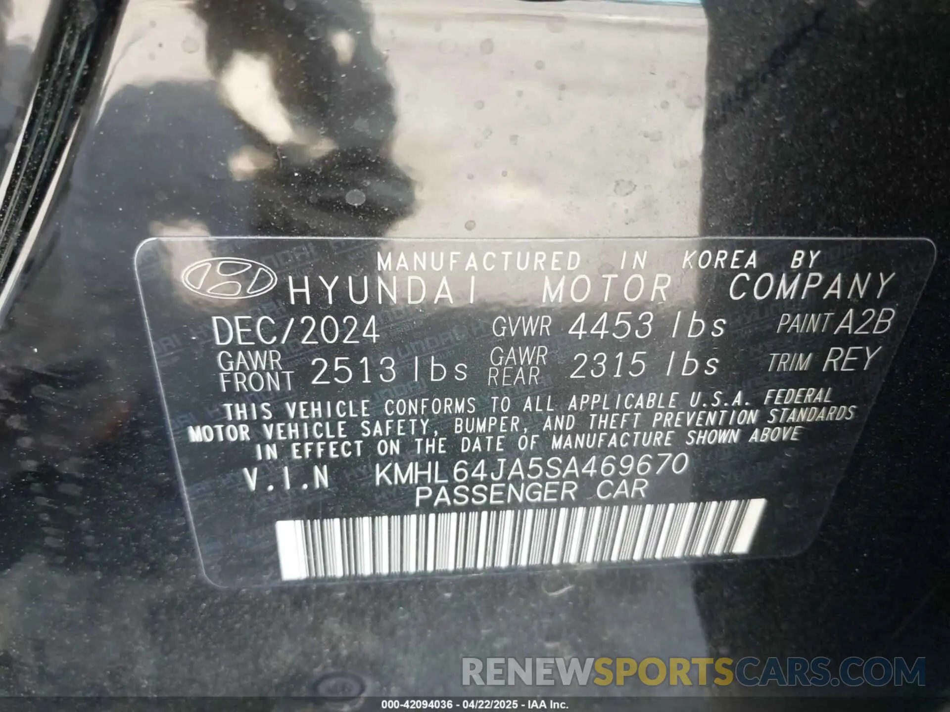 9 fotografías del automóvil dañado KMHL64JA5SA469670 HYUNDAI SONATA 2025