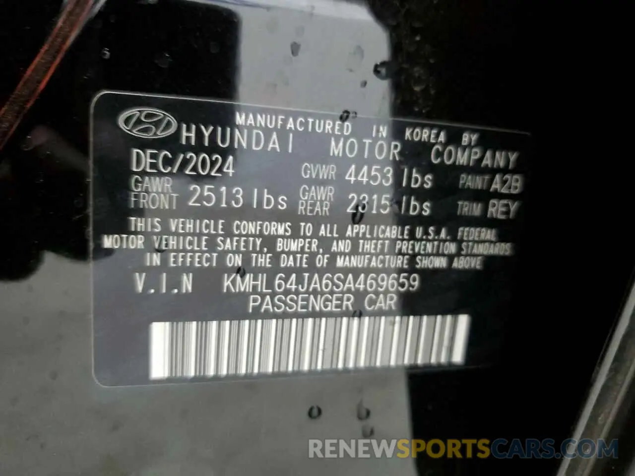 12 fotografías del automóvil dañado KMHL64JA6SA469659 HYUNDAI SONATA 2025