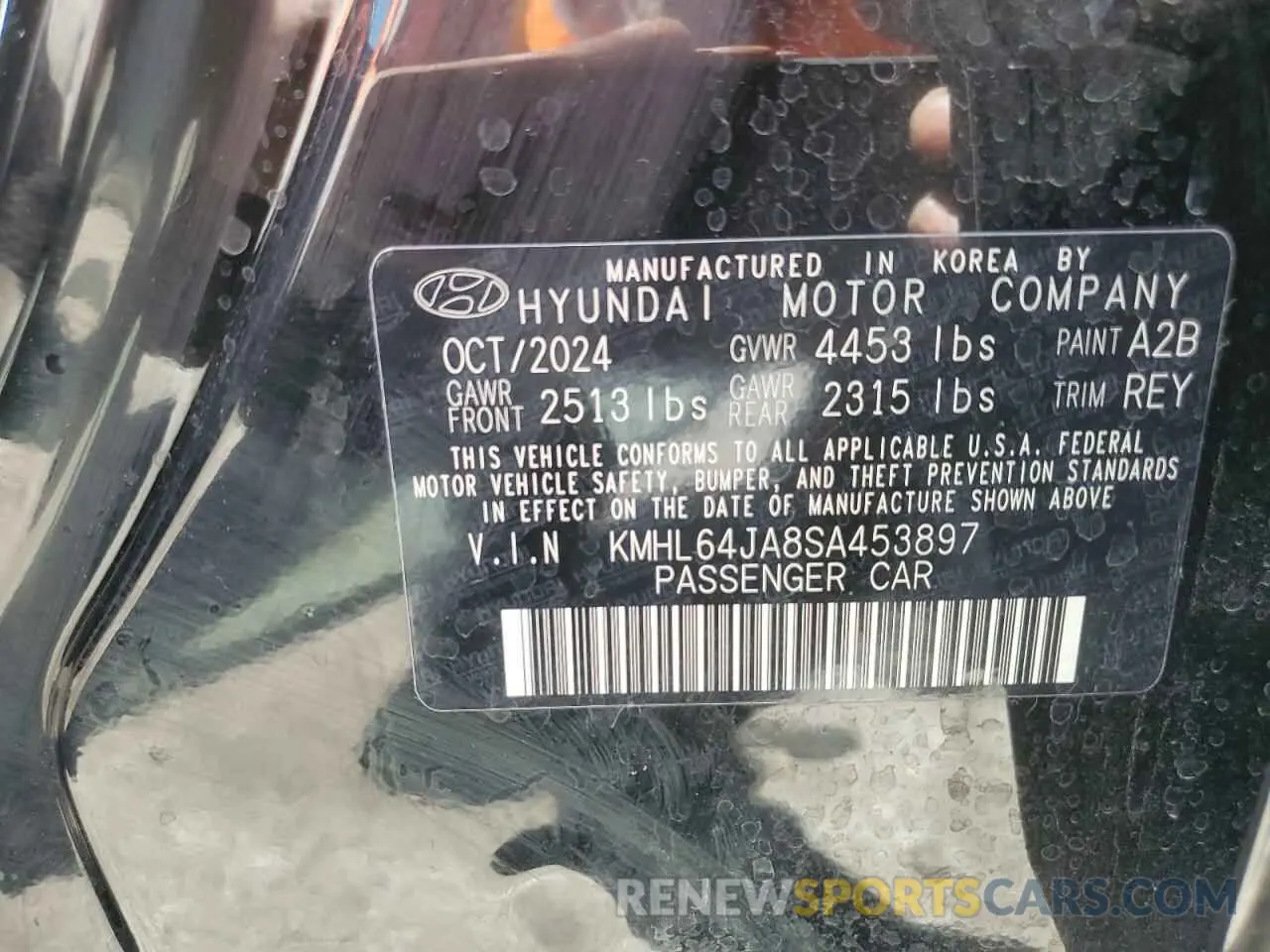 12 fotografías del automóvil dañado KMHL64JA8SA453897 HYUNDAI SONATA 2025