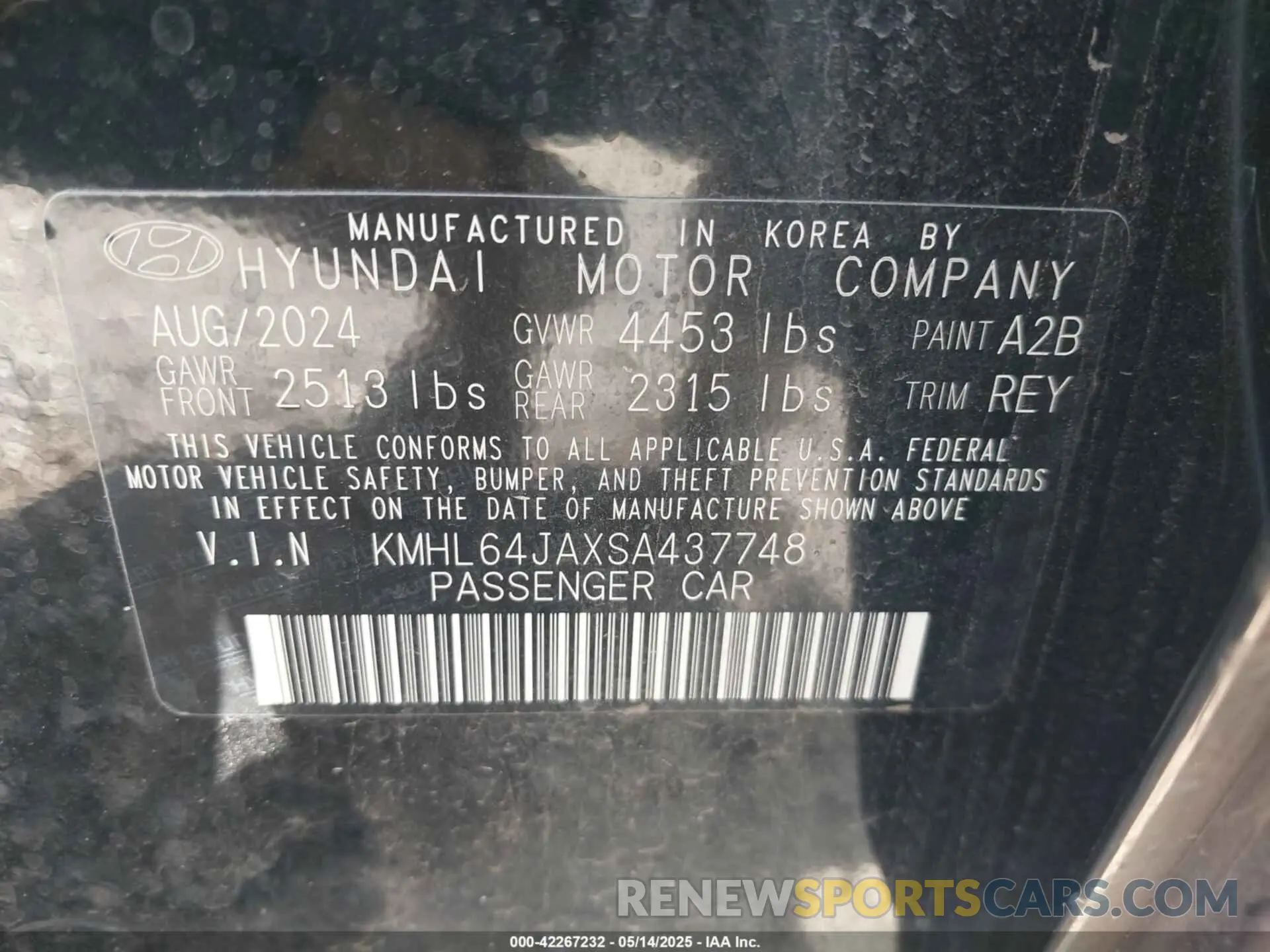 9 fotografías del automóvil dañado KMHL64JAXSA437748 HYUNDAI SONATA 2025
