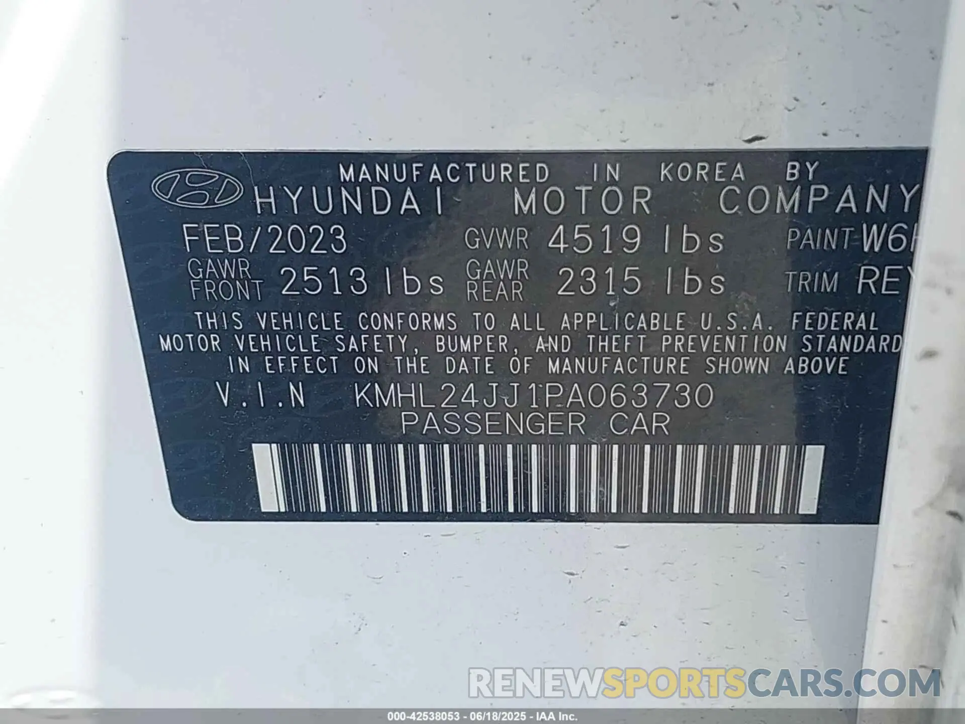 9 fotografías del automóvil dañado KMHL24JJ1PA063730 HYUNDAI SONATA HYBRID 2023