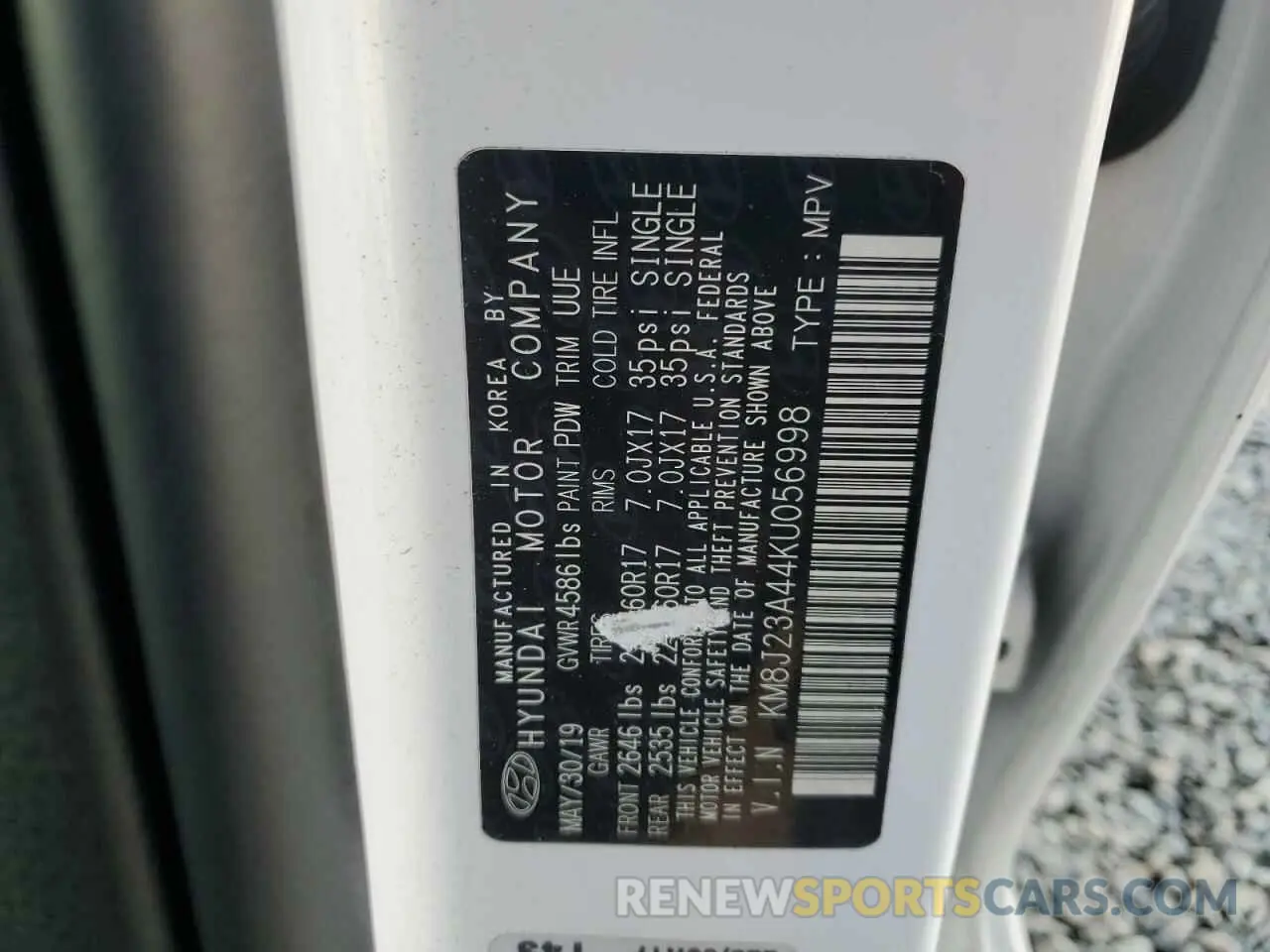 13 fotografías del automóvil dañado KM8J23A44KU056998 HYUNDAI TUCSON 2019