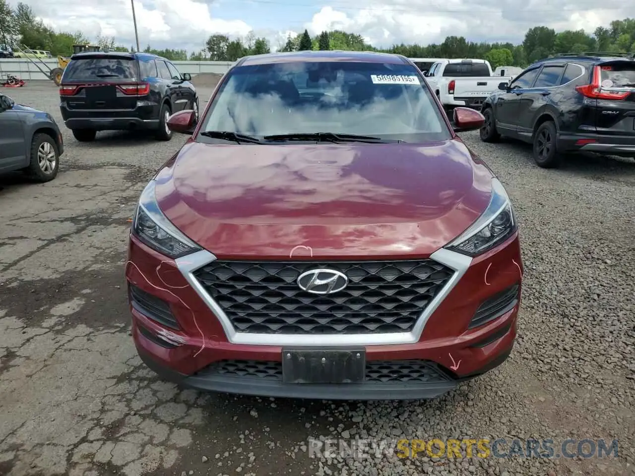 5 fotografías del automóvil dañado KM8J2CA48KU955122 HYUNDAI TUCSON 2019