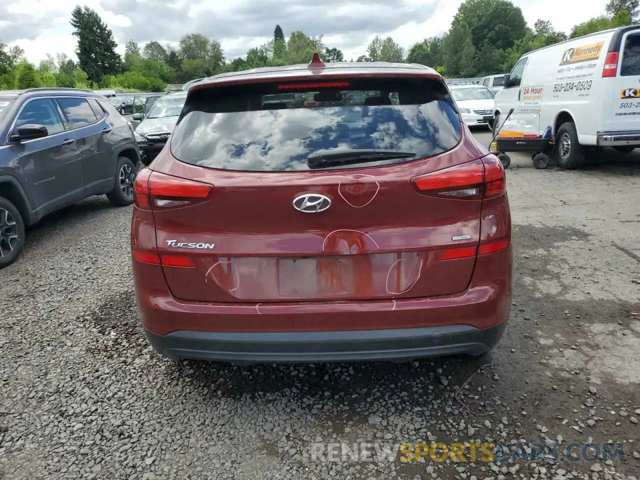 6 fotografías del automóvil dañado KM8J2CA48KU955122 HYUNDAI TUCSON 2019