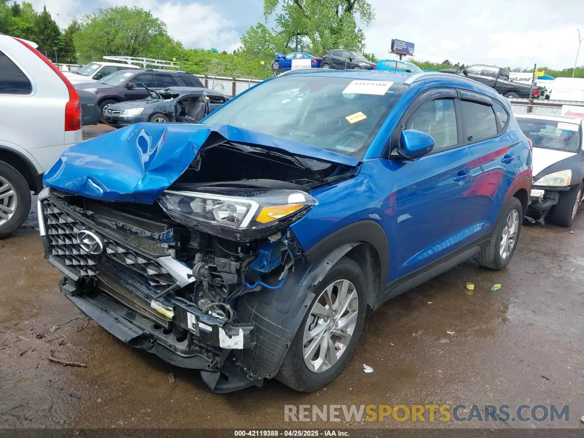 2 fotografías del automóvil dañado KM8J33A46KU025569 HYUNDAI TUCSON 2019