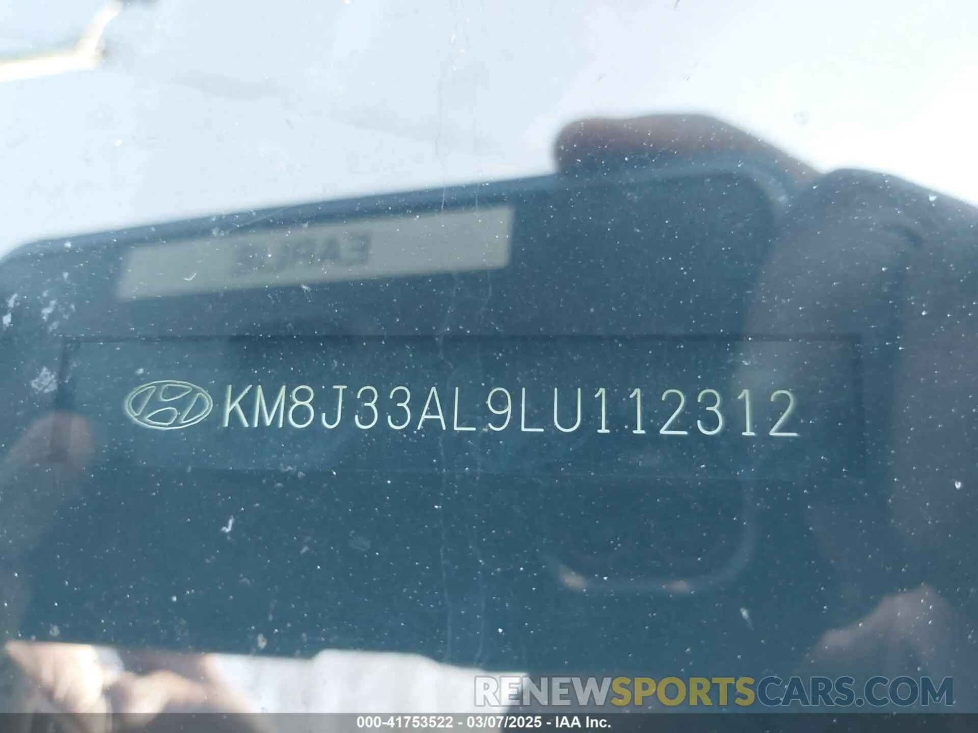 9 fotografías del automóvil dañado KM8J33AL9LU112312 HYUNDAI TUCSON 2020