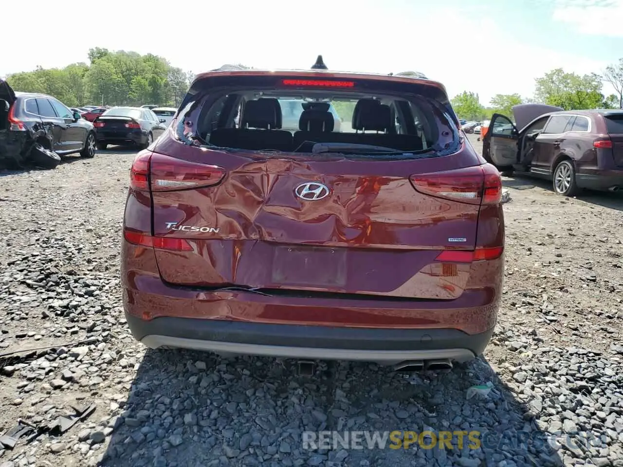 6 fotografías del automóvil dañado KM8J3CAL2LU245378 HYUNDAI TUCSON 2020