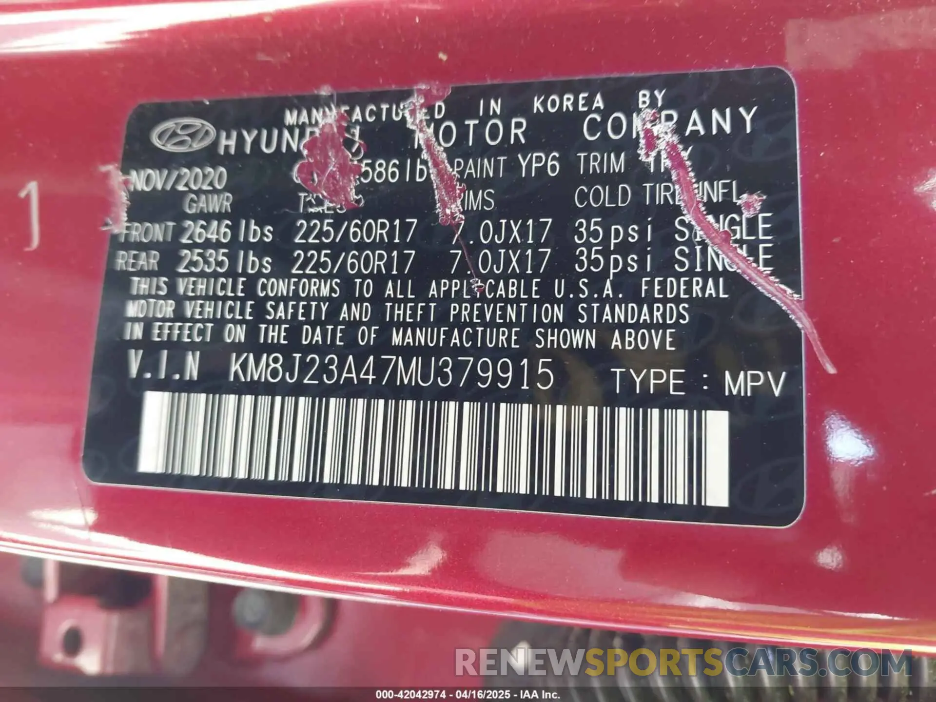 9 fotografías del automóvil dañado KM8J23A47MU379915 HYUNDAI TUCSON 2021